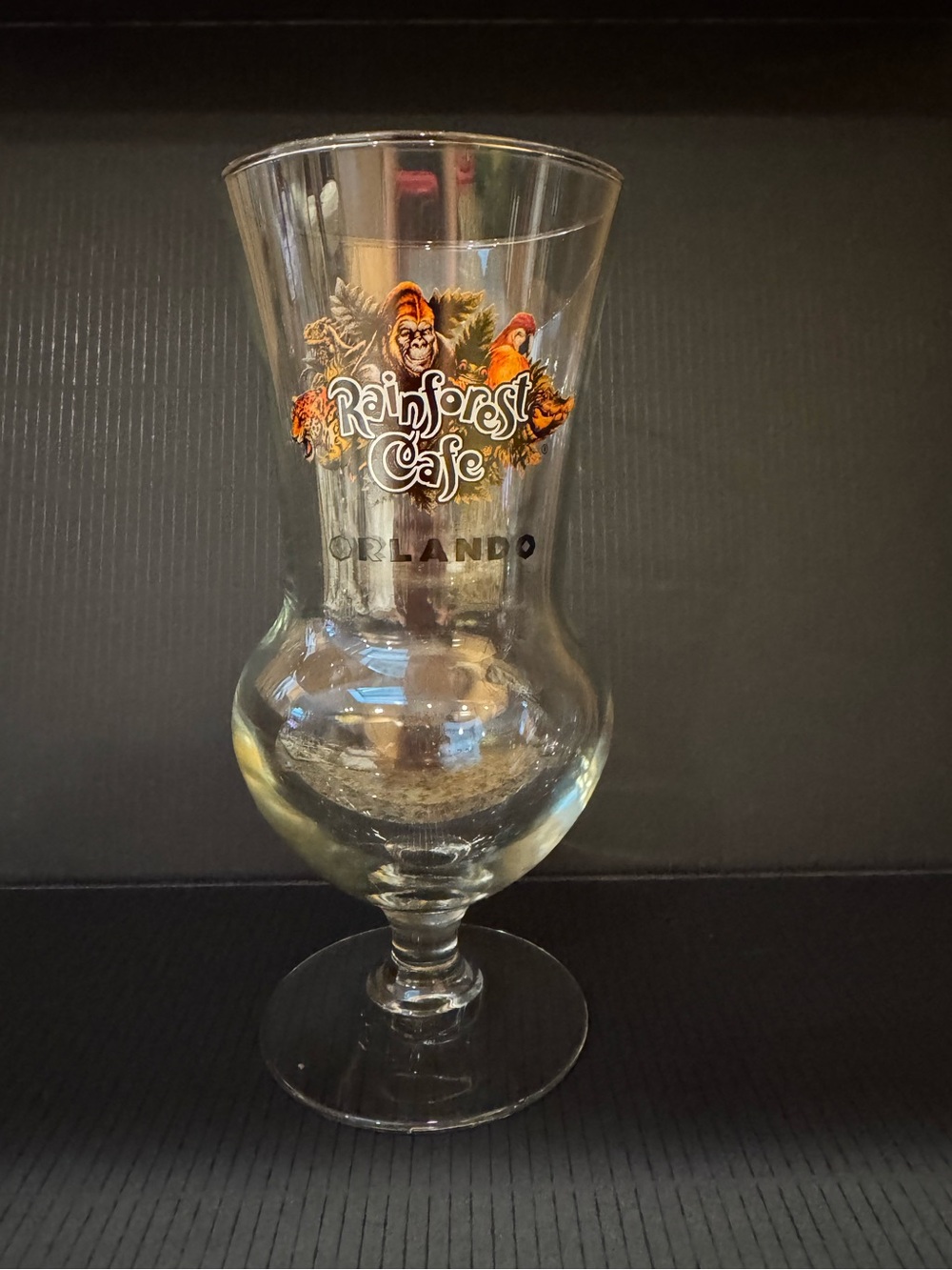 RAINFOREST Cafe Orlando Hurricane 8” Collectors Glass Disney Souvenir 16oz